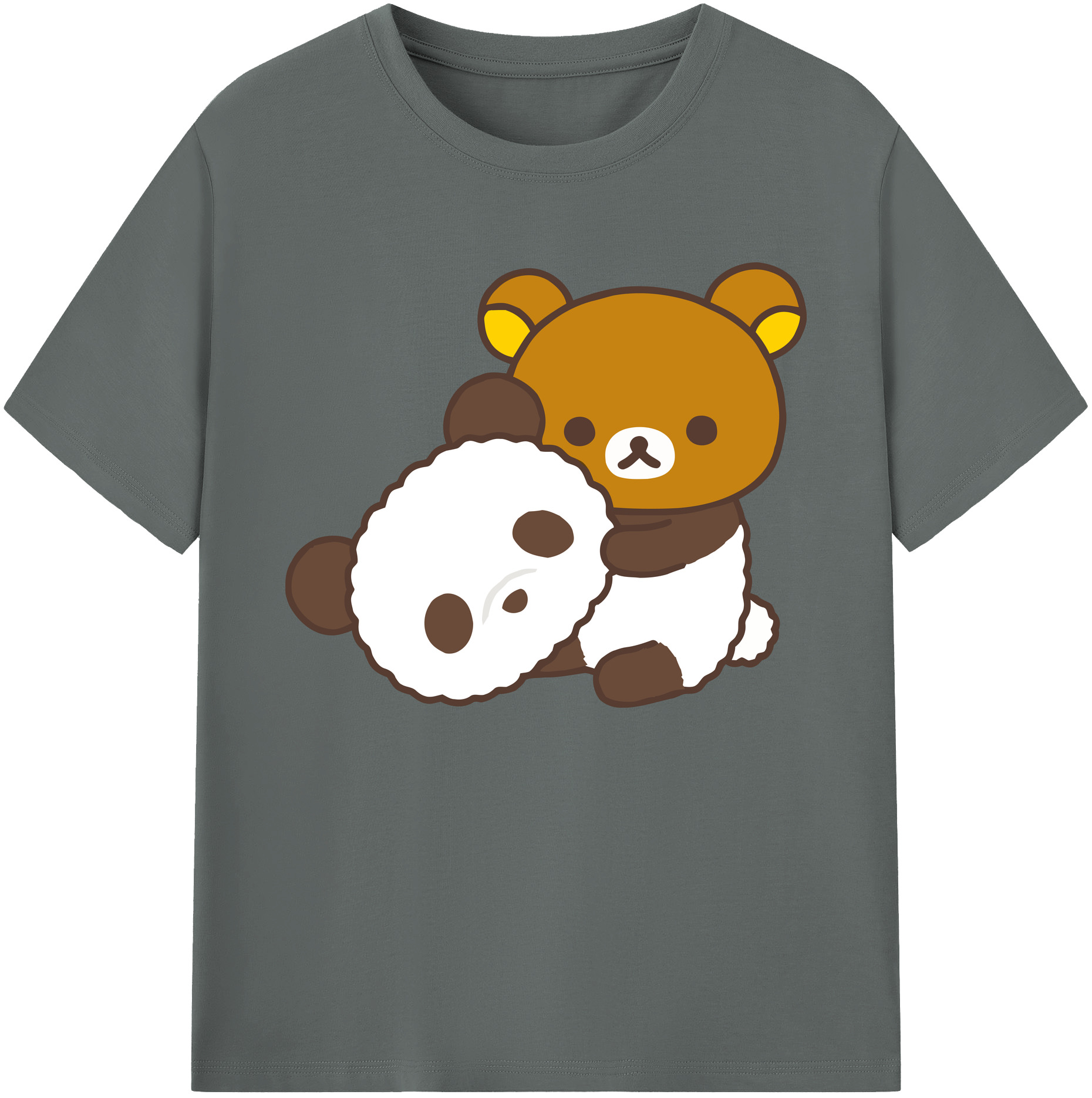 （画像用） リラックマ リラックマ キイロイトリ Rilakkuma Korilakkuma Kiiroitori 綿100％ メンズ半袖Tシャツ｜肌触りやわらか＆通気性